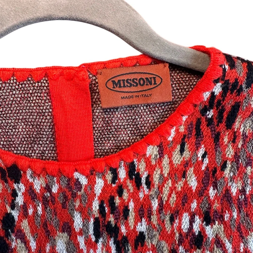Missoni Multicolor Patterned Midi Dress with Pink Waistband - Picture 4 of 5